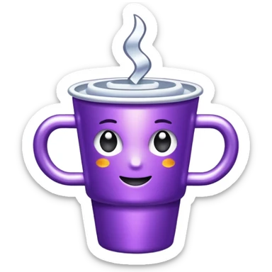 glitter purple cup sticker
