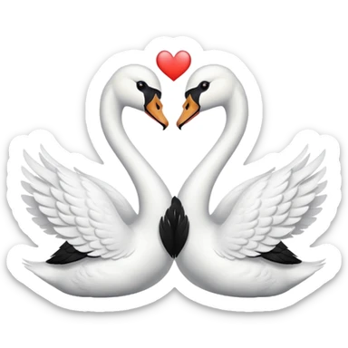 Two swan making a heart 💗 emoji sticker