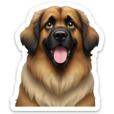 Leonberger black hair in face sticker