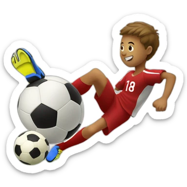 viruss kicking soccer ball sticker