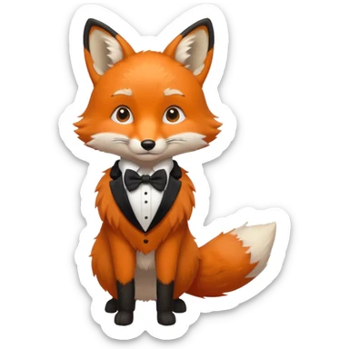 red fox wearing bow ties sticker