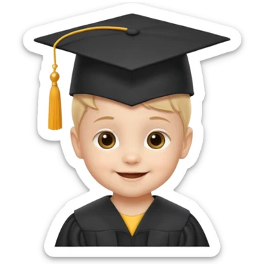 baby wearing a graduation hat, feels happy, age 3-5 kid
just need face and hat sticker