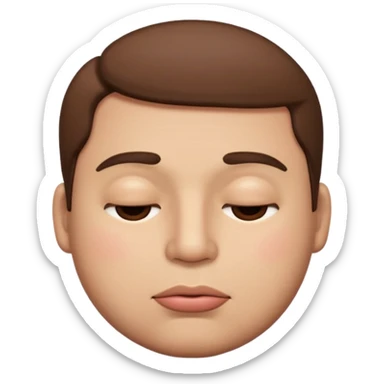 A male emoji with big fat lips with it’s eyes closed not smiling with n sticker