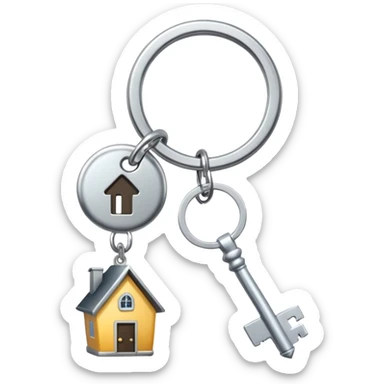 key with home keychine sticker