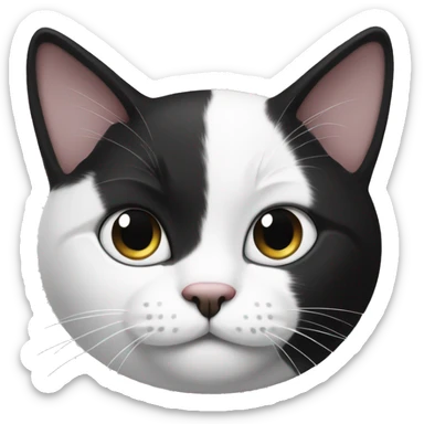 Black and white cat sticker