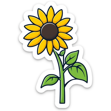 sunflower with a face sticker