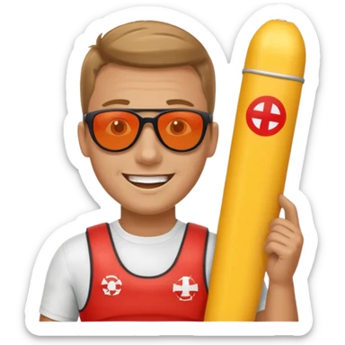 Lifeguard Holding Rescue Tube sticker