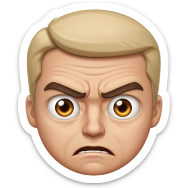 Mad angry annoyed face with every row up sticker