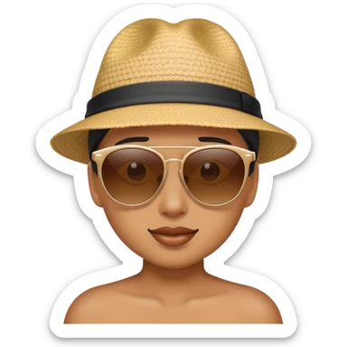 A 😊 wearing a sunglasses and a hat sticker