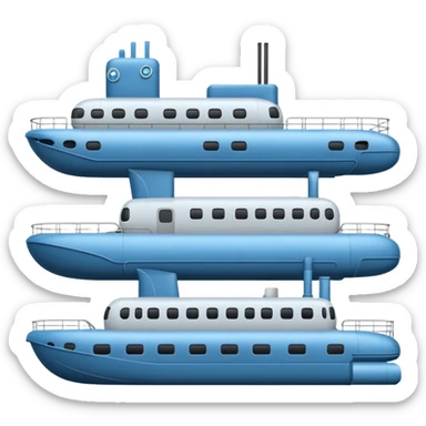 submarine floorplan, interior schematic, showing control room, engine room, bunks, kitchen, flat simple emoji style sticker