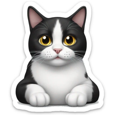 black and white cat sticker