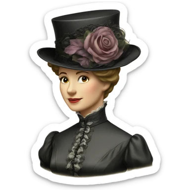 A elegant victorian Woman’s hat sticker