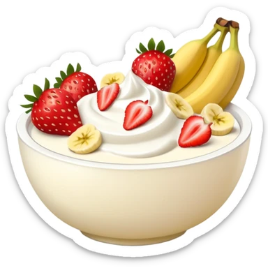 Yogurt bowl with strawberries and bananas sticker