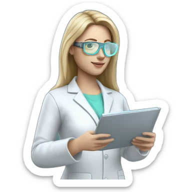 Biomedical-Engineer-studying-hologram-3d-model-of-breast sticker