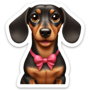 dachshund with a bow sticker