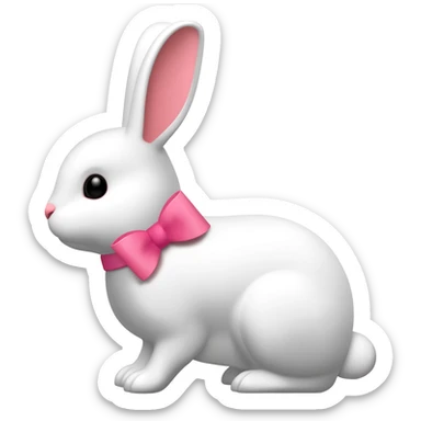Conejita blanca con lazo rosa sticker