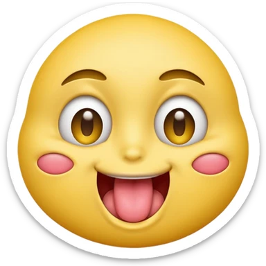 Emoji of a yellow face with tongue out and eyes rolled back. sticker