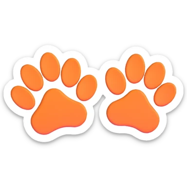two puppy paws sticker