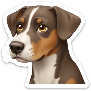 brown catahoula dog sticker