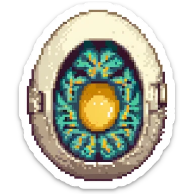 MRI egg embryo digital fetal small shape within an egg, otherworldly egg sticker