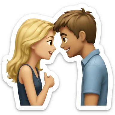 boy flirting with girl sticker