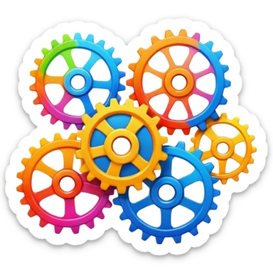 cogs made of paint sticker