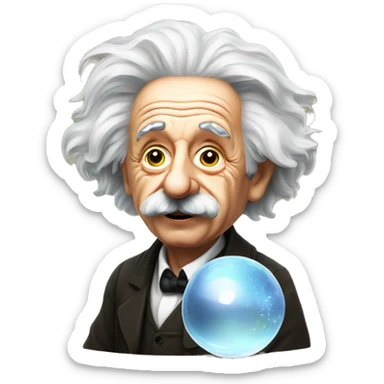 Albert Einstein with crystal ball sticker