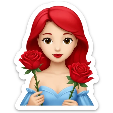 Red rose princess sticker