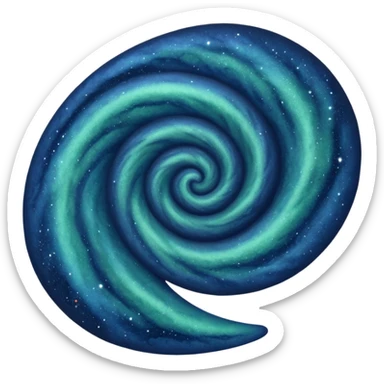 Mint green and dark blue galaxy  sticker