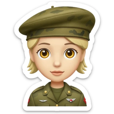 Khaki camo beret sticker