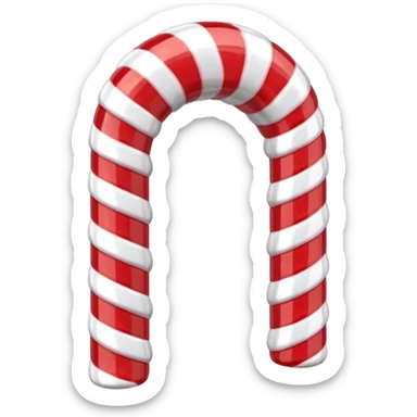 3D render of Candy Cane Arch, made entirely of dessert materials, glistening sugar crystal texture, glossy red and white striped hard candy, delicious confectionery aesthetic, Apple emoji style, isolated on white background --v 6.0. sticker