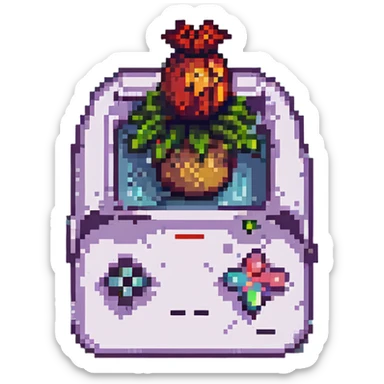 the word 'sprunki brud' in pixel art style, bold and readable, with a retro video game look sticker