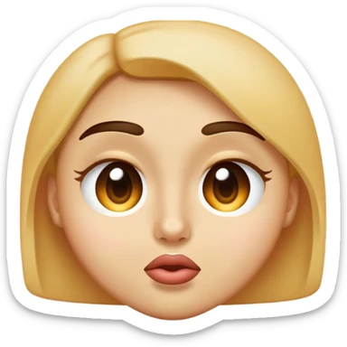 Kissy face emoji 😗 with slanted eyes and one eyebrow raised  sticker