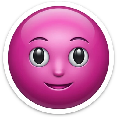 magenta color sphere. Negative : Emoji. sticker