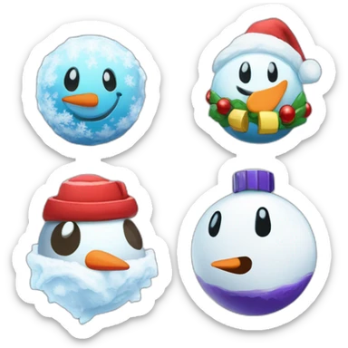 Snowman Badge Medal Epic Mystery Legendary NewYear PokemonTheme Pokeball Snowfall Snowballs sticker