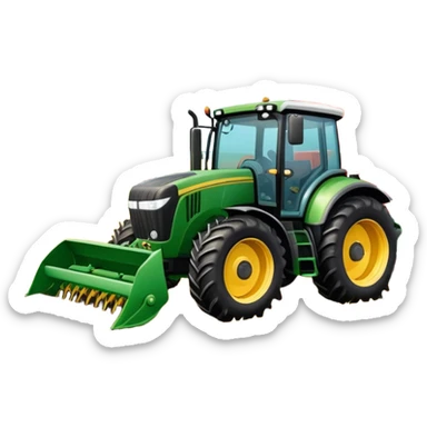 An icon representing a farming simulator, with a detailed tractor plowing fields under a bright sky. The design includes farming tools, crops, and barns, symbolizing the immersive experience of managing a farm. Transparent background emphasizes the peaceful yet hardworking nature of the game. sticker