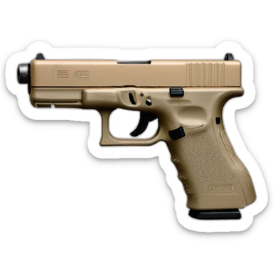 beige glock 17 with silencer muzzle sticker
