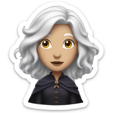 witch with white hair sticker