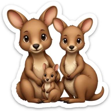 Maman et bébé kangourou sticker