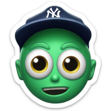alien with yankees cap sticker
