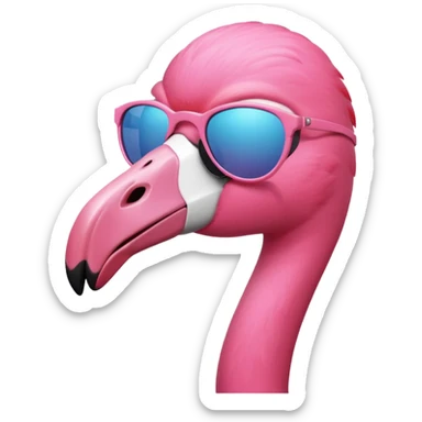 flamingo with sunglasses sticker