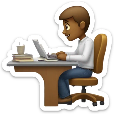 “The s’more is studying at a desk with early dawn stars shining in the background.” sticker