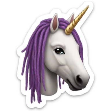 unicorn head dreads sticker