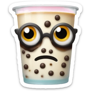 Boba tea but Eyeballs instead of boba sticker