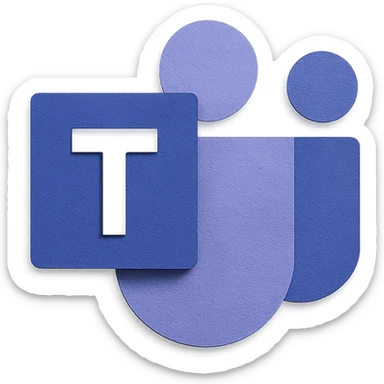 Microsoft Teams logo in paper craft style sticker