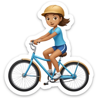 Girl riding bike sticker