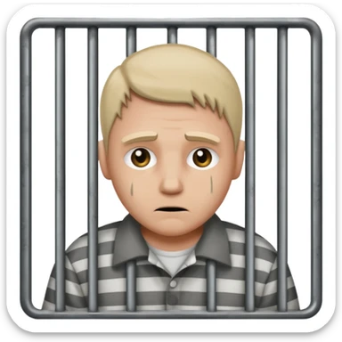 person in jail behind bars sticker