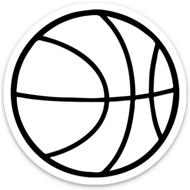 Basketball with detailed lines showing the seams sticker