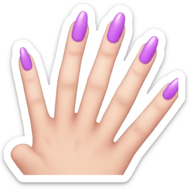 pink nails, 5 fingers purple skin sticker