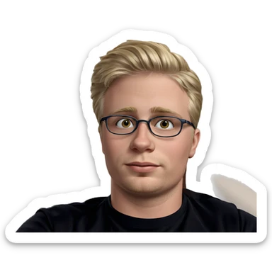 blonde boy with glasses portrait sticker